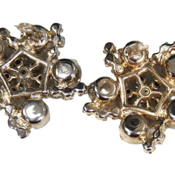 JULIANA DELIZZA & ELSTER VERIFIED HUGE RHINESTONE EARRINGS